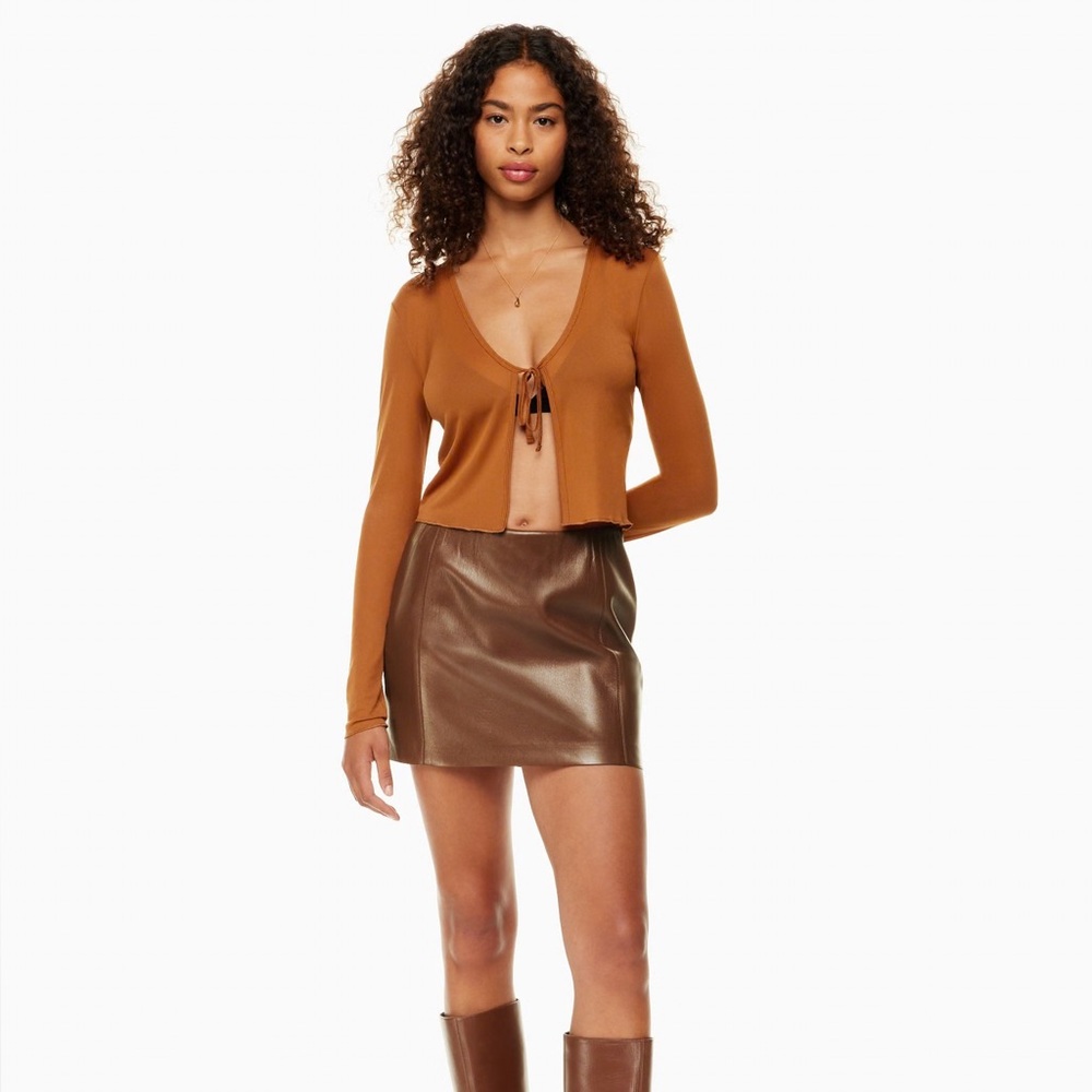 NWT Aritzia Wilfred Cinder Skirt in Cognac